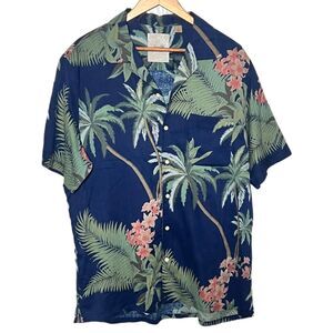 XL 100% Silk Men’s Shirt, Tasso Elba Island. Button Up Shirt